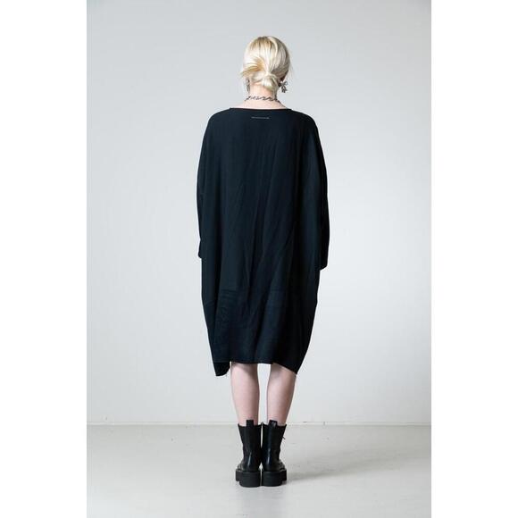 Maison Margiela Black Satin Sleeve Circle Pocket Dress - Picture 3 of 8